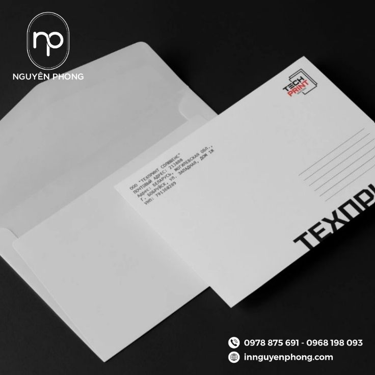 Logo in ấn trên phong bì